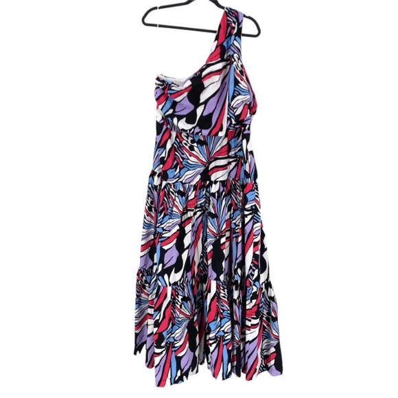 Maeve One-Shoulder Printed Midi Dress - Picture 2 of 5